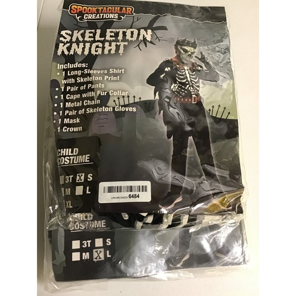 SKELETON KNIGHT Costume CHILD LARGE Halloween Spooktacular Creation NIP